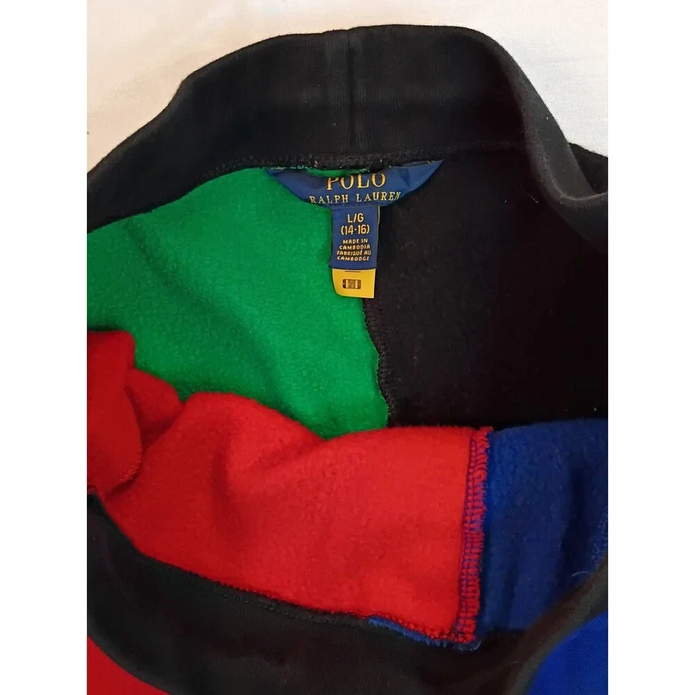 Boys Size 14/16 Polo Ralph Lauren Color-Block Fleece Vibrant drawstring Shorts